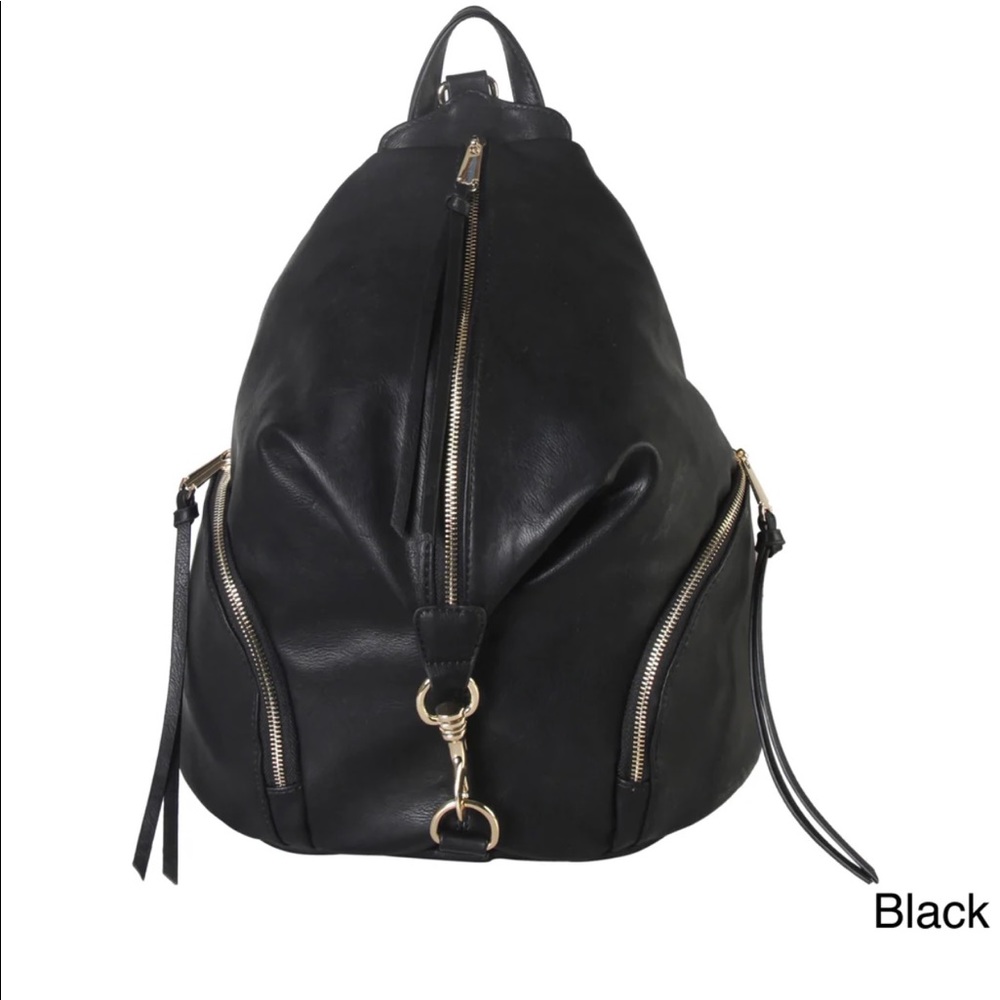 Black high fashion backpack/ gold toned hardware